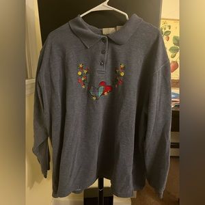 Oversized Blue Heart Sweater